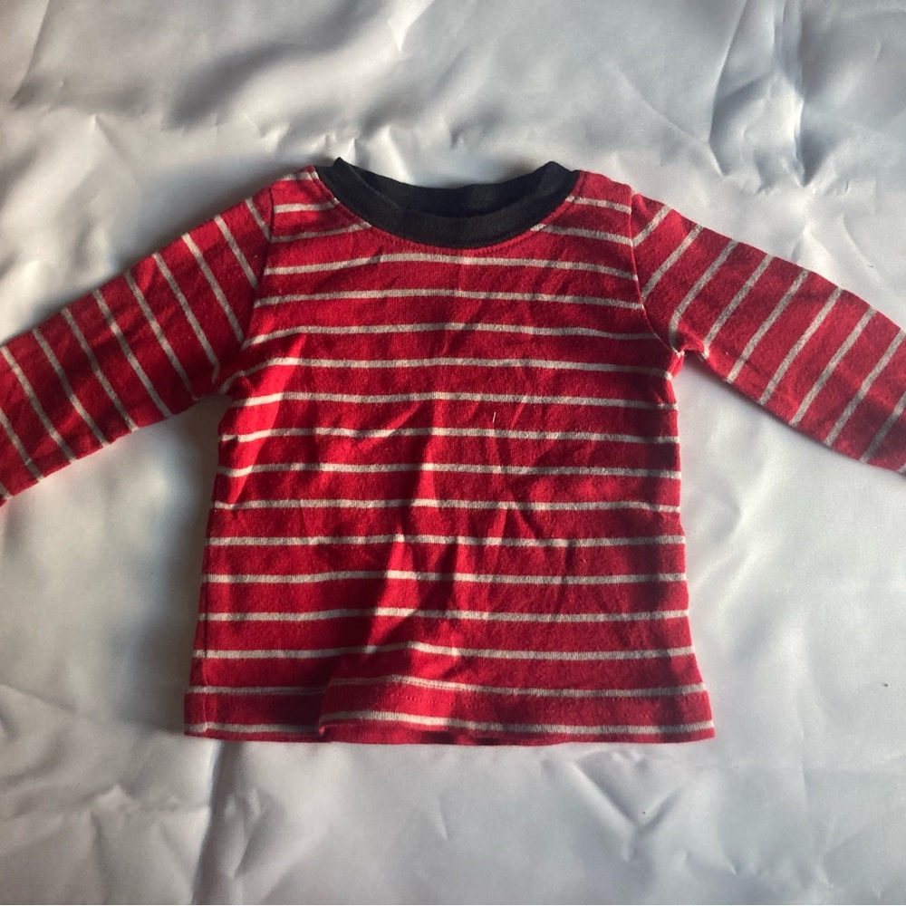 Carter's 0-3 month Red & White Striped Long-Sleeve Tee